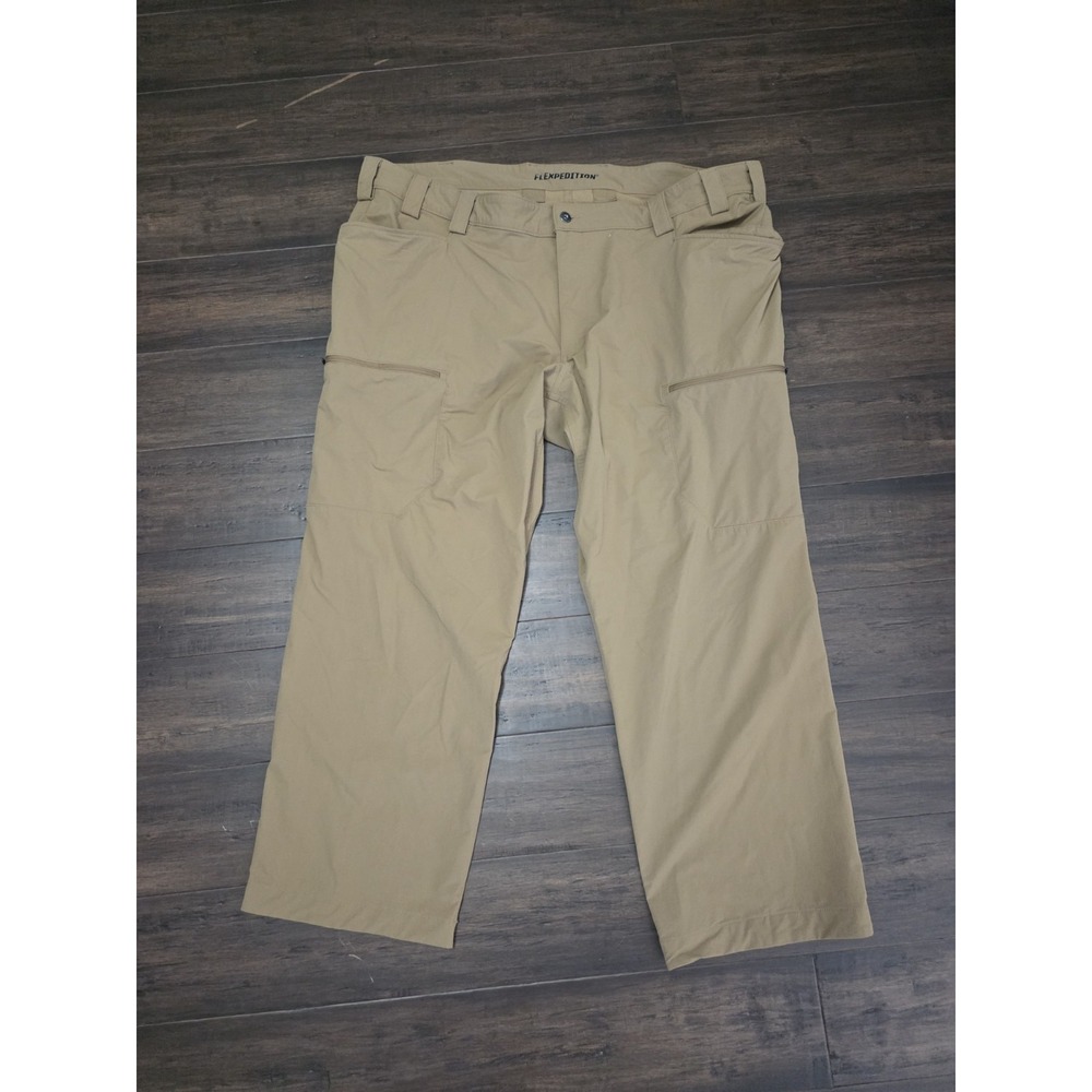 Duluth Trading Flexpedition Relaxed Cargo Pants Mens 46x30 Tan Stretch Workwear